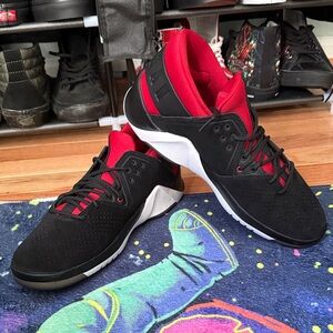 Jordan Blackq and Red Sneakers